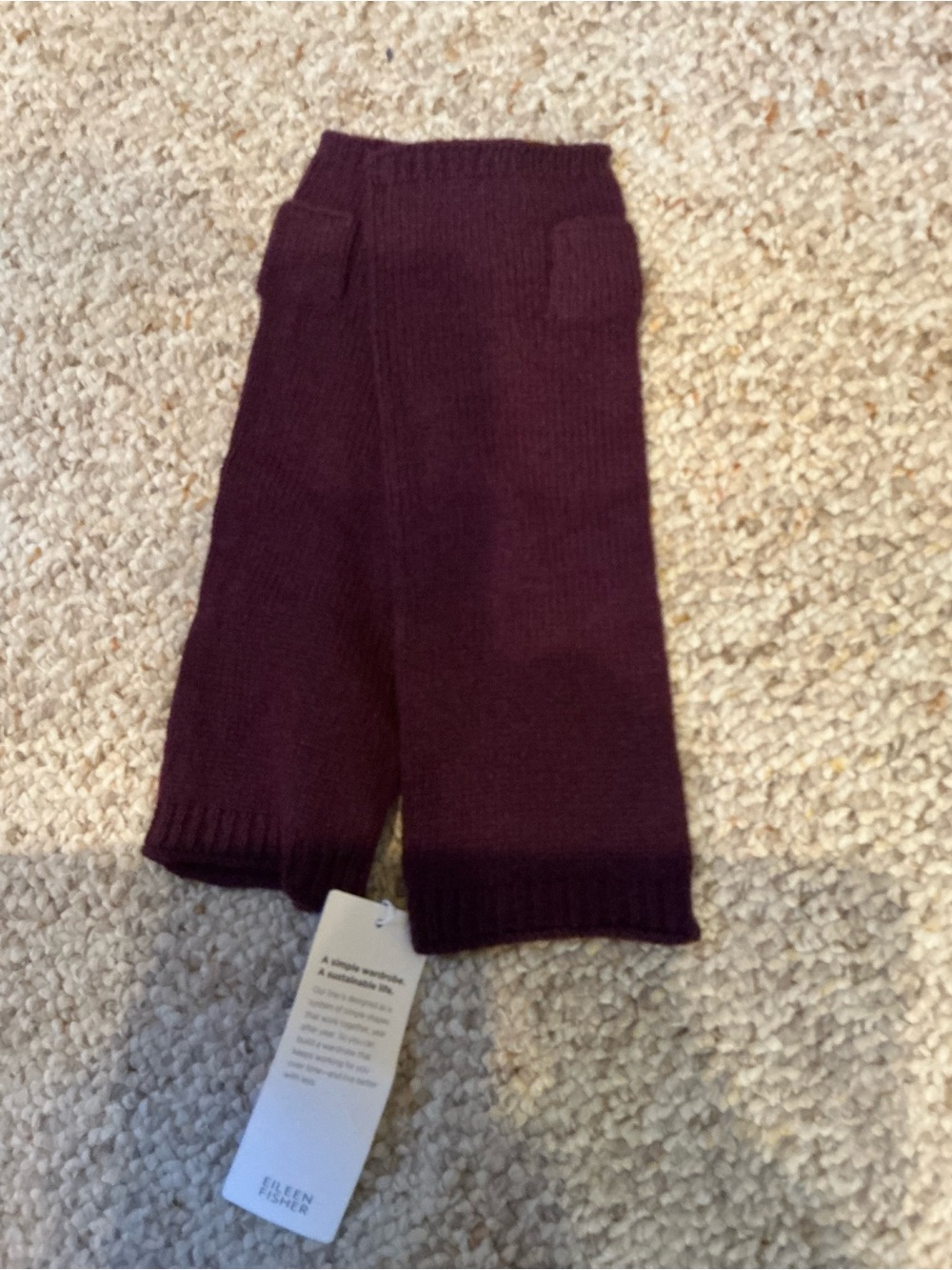 Eileen Fisher Womens Plum Knit Glovelette